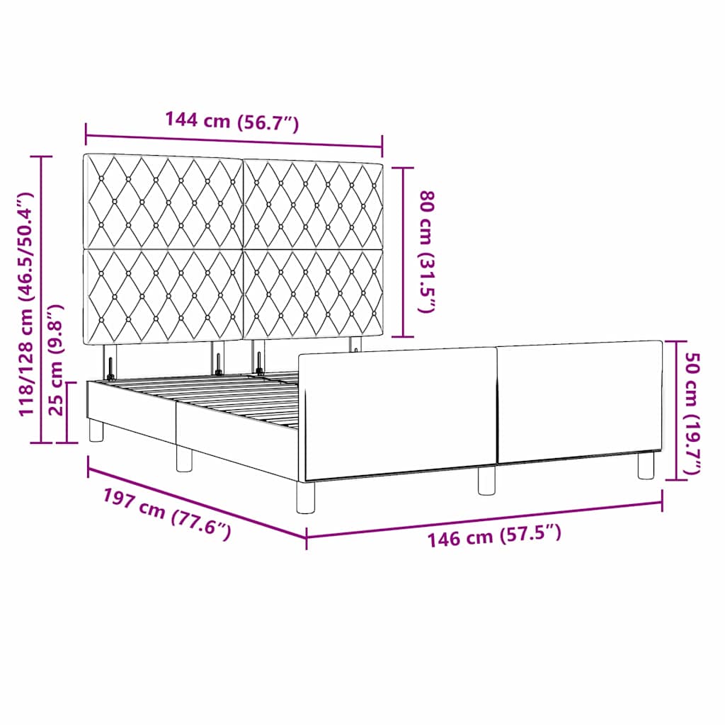 Κρεβάτι με ελατήρια με κεφαλάρι Ροζ 140 x 190 cm Βελούδο - Pakobazaar