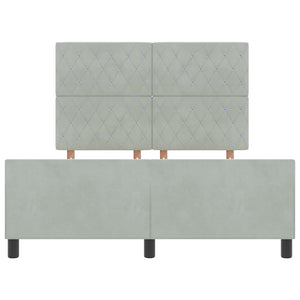 Κρεβάτι με ελατήρια Ανοιχτό γκρι 140 x 200 cm Βελούδο