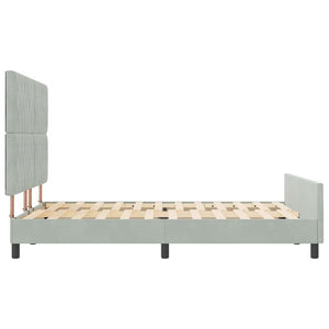 Κρεβάτι με ελατήρια Ανοιχτό γκρι 140 x 200 cm Βελούδο