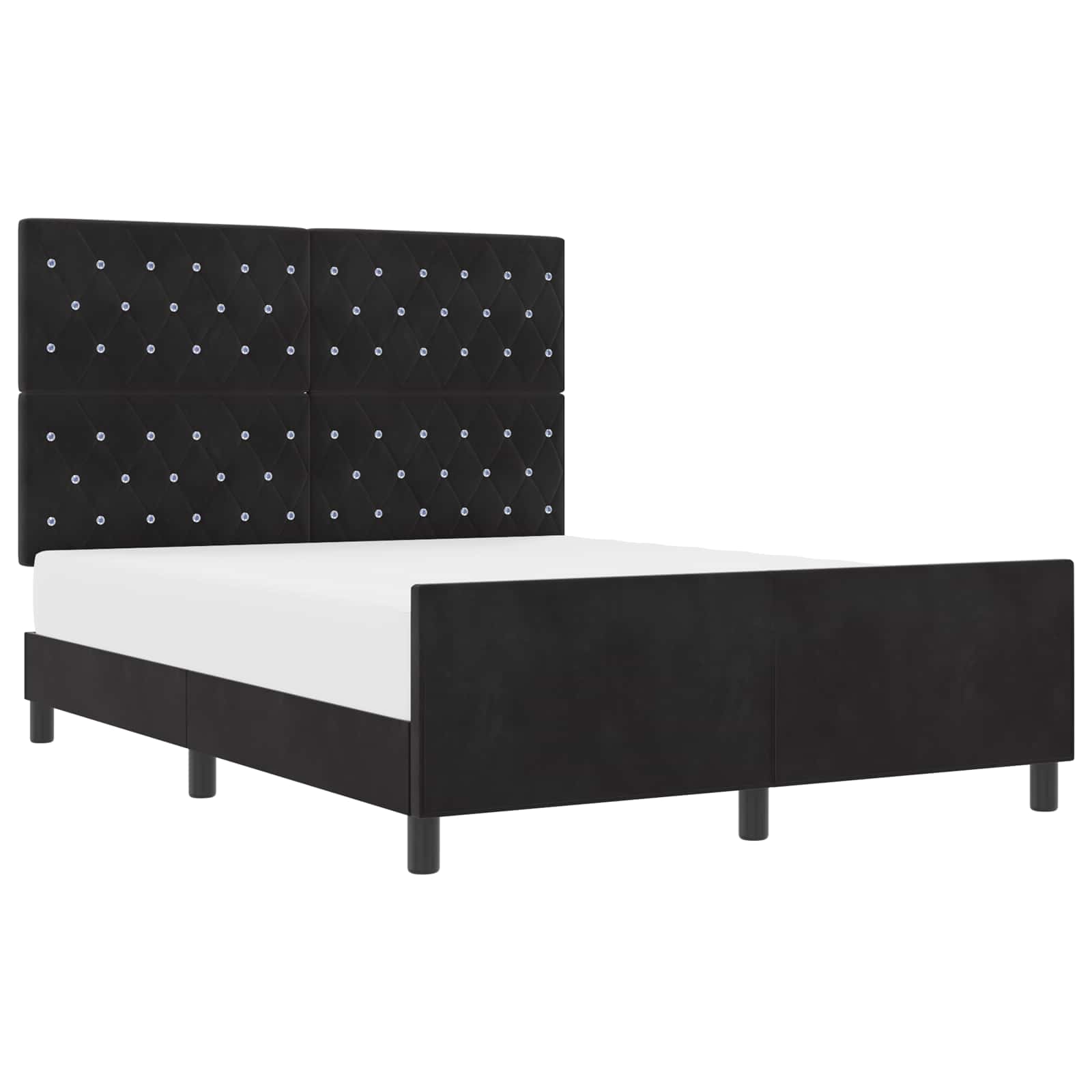 Κρεβάτι με ελατήρια με κεφαλάρι Μαύρο 160 x 200 cm Βελούδο - Pakobazaar
