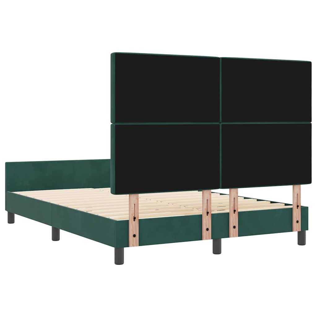 Κρεβάτι με ελατήρια Σκούρο Πράσινο 160 x 200 cm Βελούδο - Pakobazaar