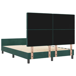 Κρεβάτι με ελατήρια Σκούρο Πράσινο 160 x 200 cm Βελούδο - Pakobazaar