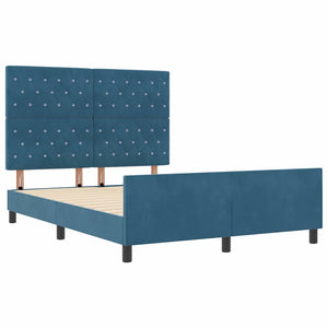 Κρεβάτι με ελατήρια Σκούρο Μπλε 160 x 200 cm Βελούδο - Pakobazaar