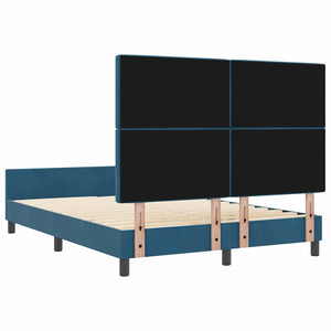 Κρεβάτι με ελατήρια Σκούρο Μπλε 160 x 200 cm Βελούδο - Pakobazaar