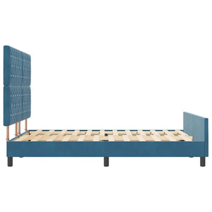 Κρεβάτι με ελατήρια Σκούρο Μπλε 160 x 200 cm Βελούδο - Pakobazaar