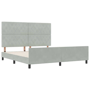 Κρεβάτι με ελατήρια Ανοιχτό γκρι 180 x 200 cm Βελούδο - Pakobazaar
