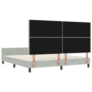 Κρεβάτι με ελατήρια Ανοιχτό γκρι 180 x 200 cm Βελούδο - Pakobazaar