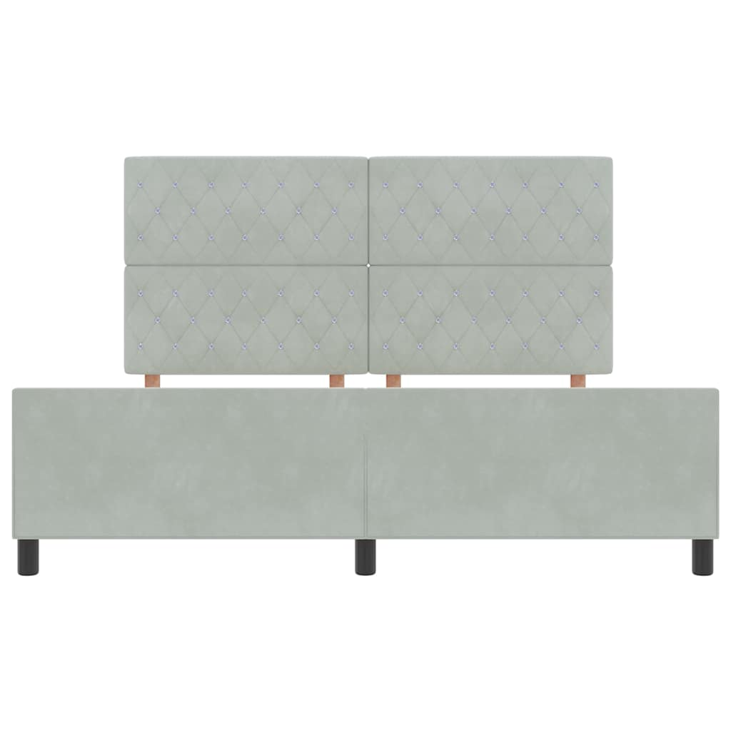 Κρεβάτι με ελατήρια Ανοιχτό γκρι 180 x 200 cm Βελούδο - Pakobazaar