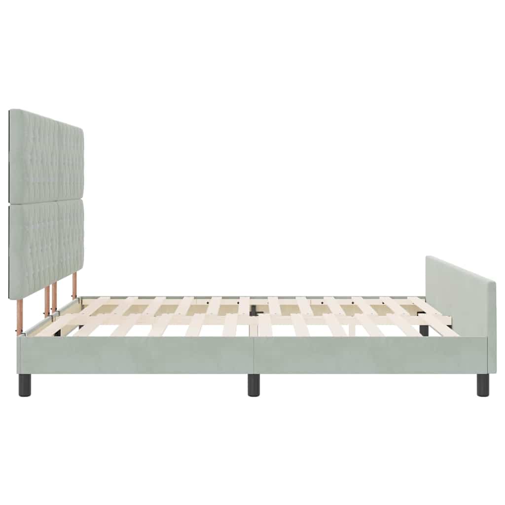 Κρεβάτι με ελατήρια Ανοιχτό γκρι 180 x 200 cm Βελούδο - Pakobazaar