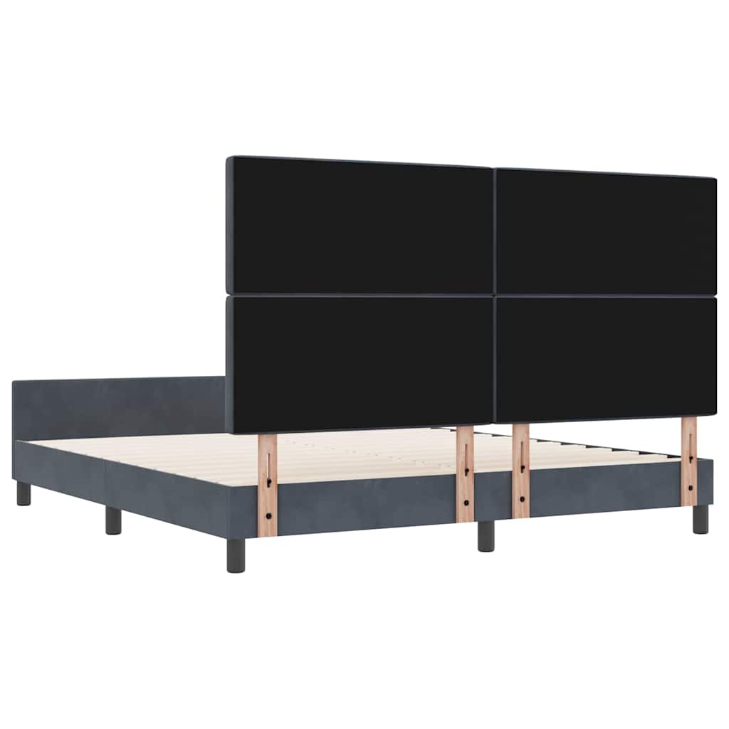 Κρεβάτι με ελατήρια Σκούρο γκρι 180 x 200 cm Βελούδο - Pakobazaar