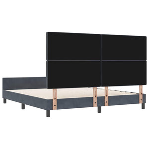 Κρεβάτι με ελατήρια Σκούρο γκρι 180 x 200 cm Βελούδο - Pakobazaar