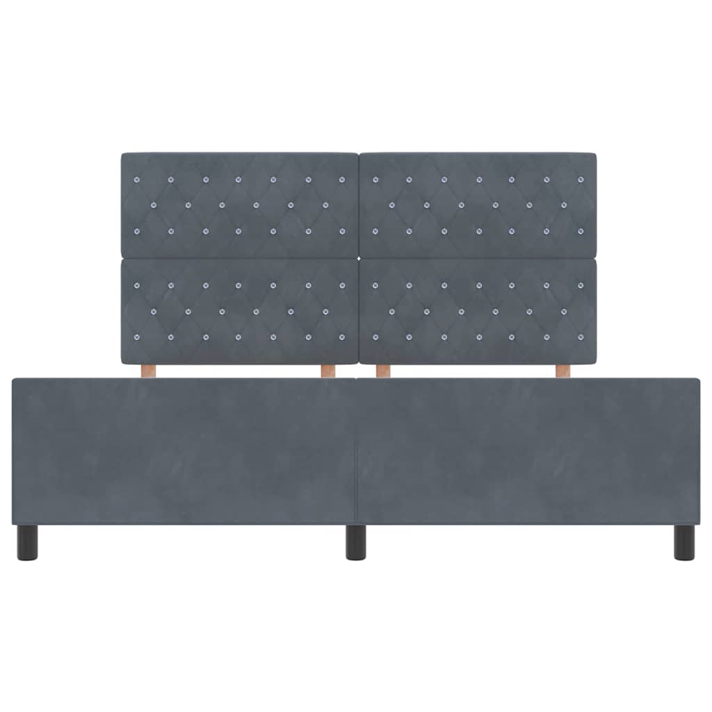 Κρεβάτι με ελατήρια Σκούρο γκρι 180 x 200 cm Βελούδο - Pakobazaar
