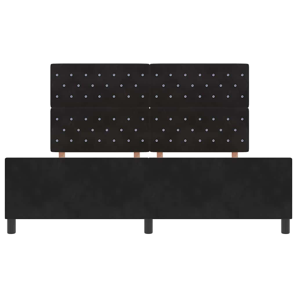 Κρεβάτι με ελατήρια με κεφαλάρι Μαύρο 180 x 200 cm Βελούδο - Pakobazaar