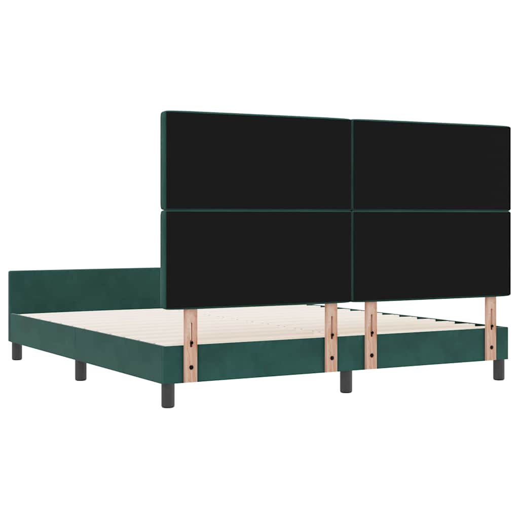 Κρεβάτι με ελατήρια Σκούρο Πράσινο 180 x 200 cm Βελούδο - Pakobazaar