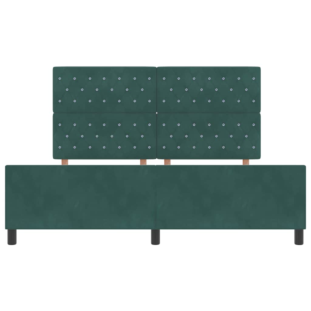 Κρεβάτι με ελατήρια Σκούρο Πράσινο 180 x 200 cm Βελούδο - Pakobazaar