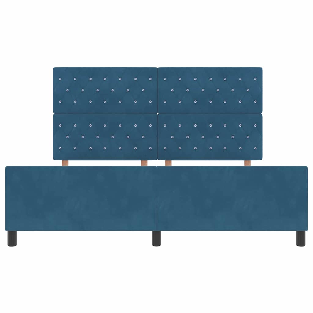 Κρεβάτι με ελατήρια Σκούρο Μπλε 180 x 200 cm Βελούδο - Pakobazaar