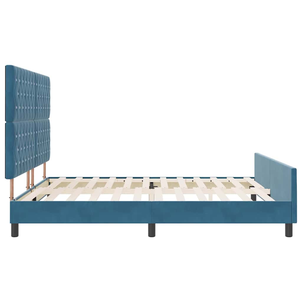 Κρεβάτι με ελατήρια Σκούρο Μπλε 180 x 200 cm Βελούδο - Pakobazaar