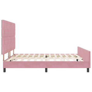 Κρεβάτι με ελατήρια με κεφαλάρι Ροζ 180 x 200 cm Βελούδο - Pakobazaar