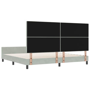 Κρεβάτι με ελατήρια Ανοιχτό γκρι 200 x 200 cm Βελούδο