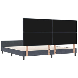 Κρεβάτι με ελατήρια Σκούρο γκρι 200 x 200 cm Βελούδο - Pakobazaar
