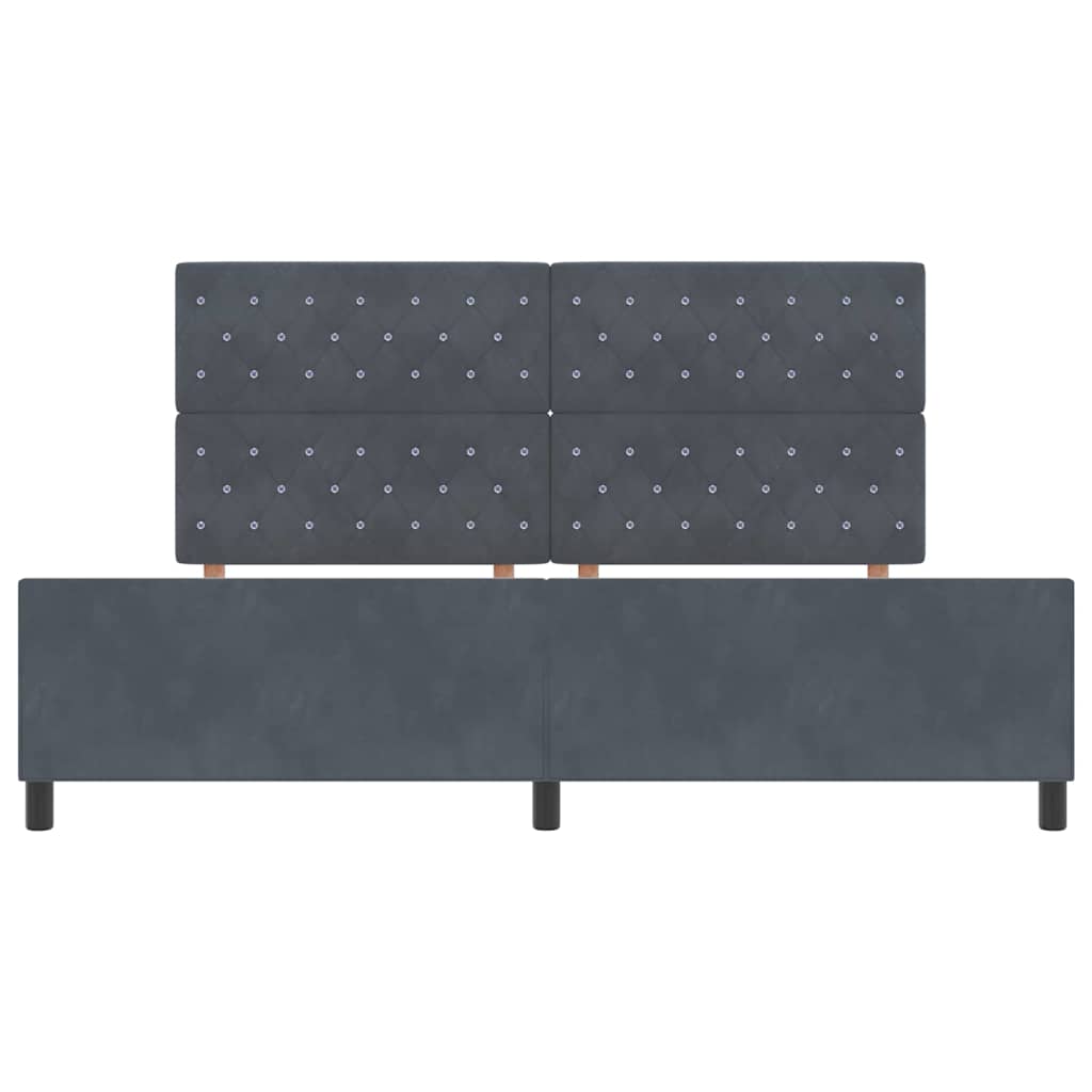 Κρεβάτι με ελατήρια Σκούρο γκρι 200 x 200 cm Βελούδο - Pakobazaar