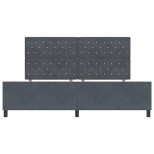 Κρεβάτι με ελατήρια Σκούρο γκρι 200 x 200 cm Βελούδο - Pakobazaar