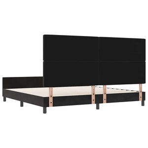 Κρεβάτι με ελατήρια με κεφαλάρι Μαύρο 200 x 200 cm Βελούδο - Pakobazaar