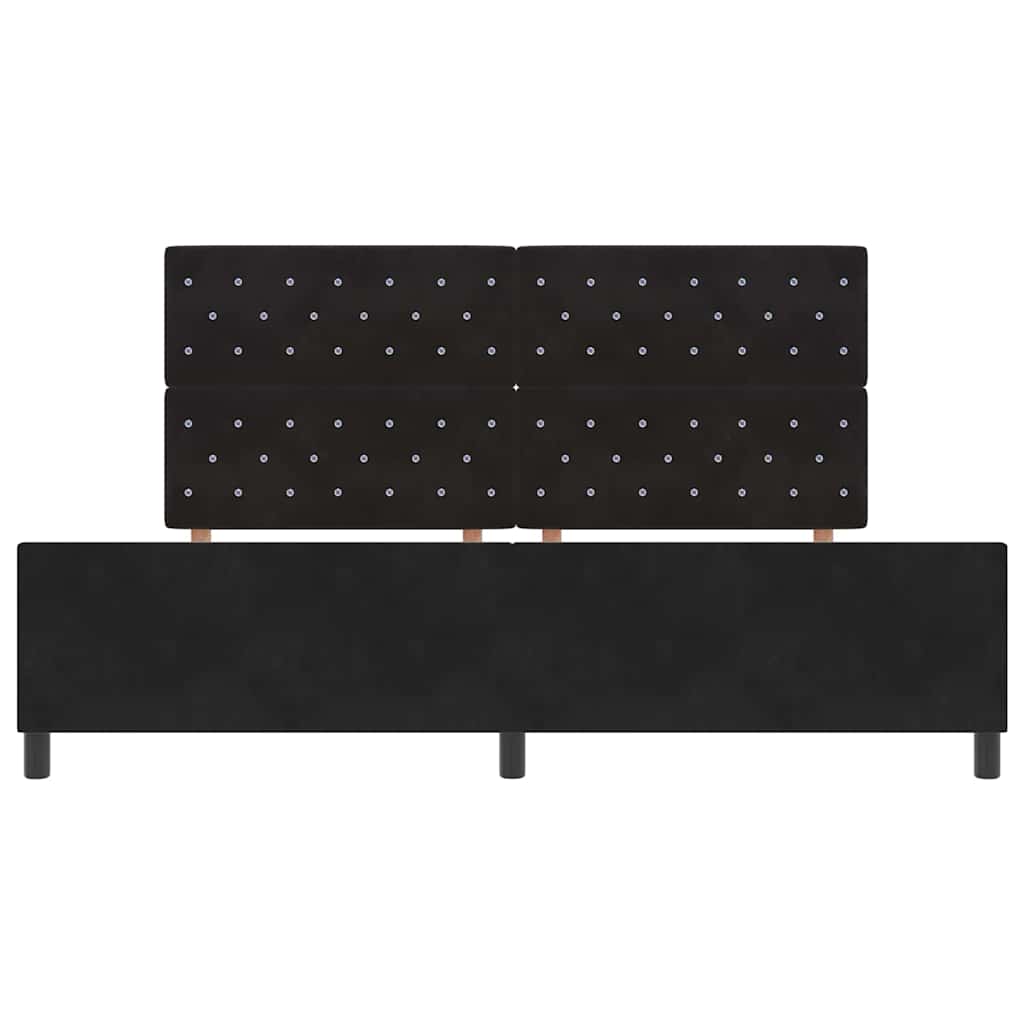 Κρεβάτι με ελατήρια με κεφαλάρι Μαύρο 200 x 200 cm Βελούδο - Pakobazaar