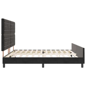 Κρεβάτι με ελατήρια με κεφαλάρι Μαύρο 200 x 200 cm Βελούδο - Pakobazaar