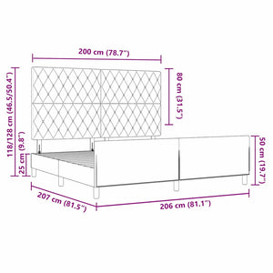 Κρεβάτι με ελατήρια Σκούρο Μπλε 200 x 200 cm Βελούδο - Pakobazaar