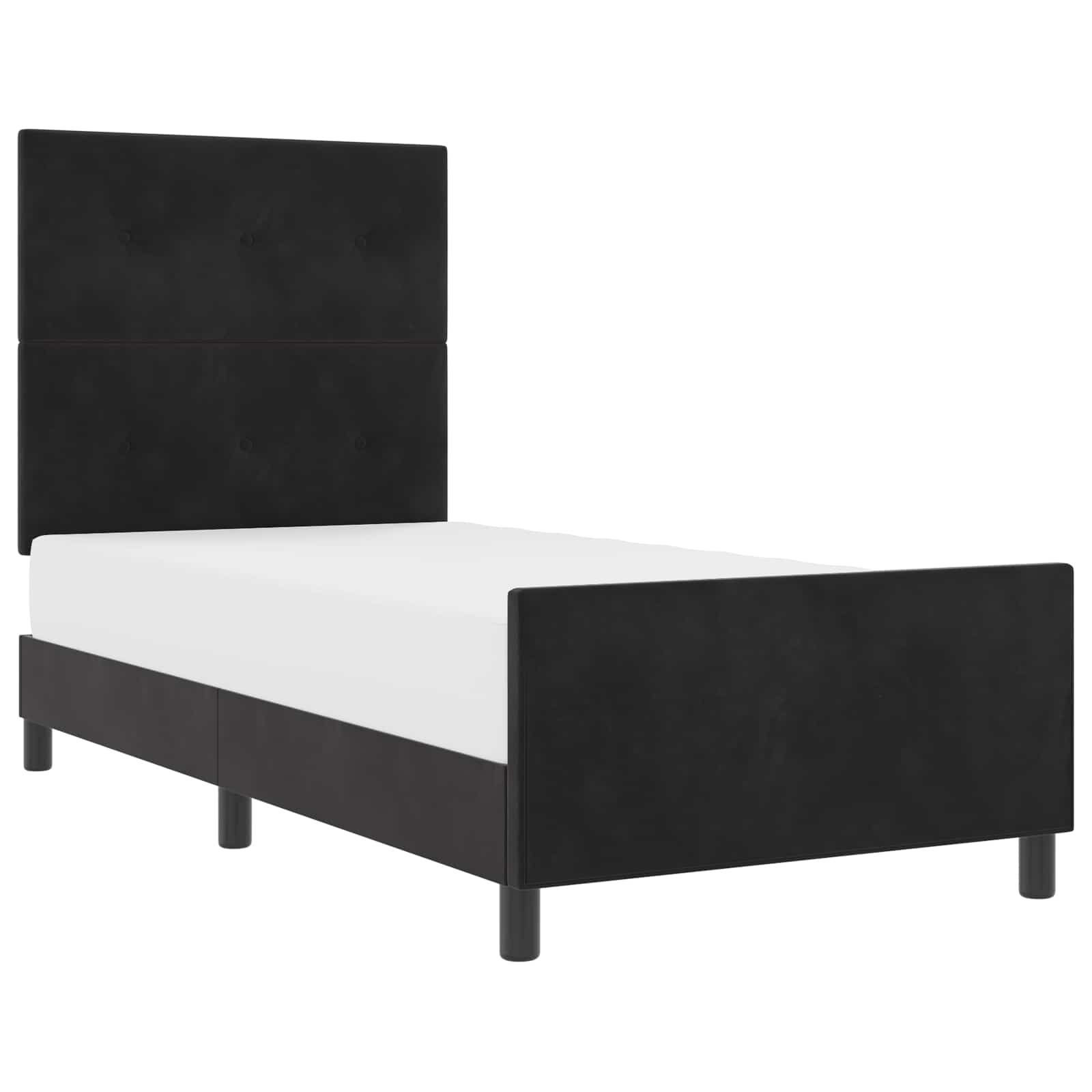 Κρεβάτι με ελατήρια με κεφαλάρι Μαύρο 90 x 190 cm Βελούδο