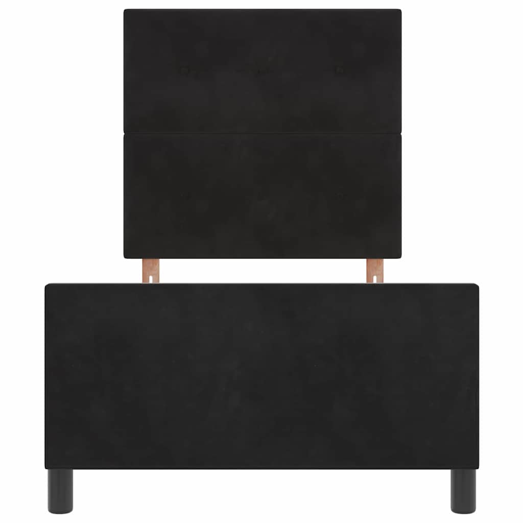 Κρεβάτι με ελατήρια με κεφαλάρι Μαύρο 90 x 190 cm Βελούδο