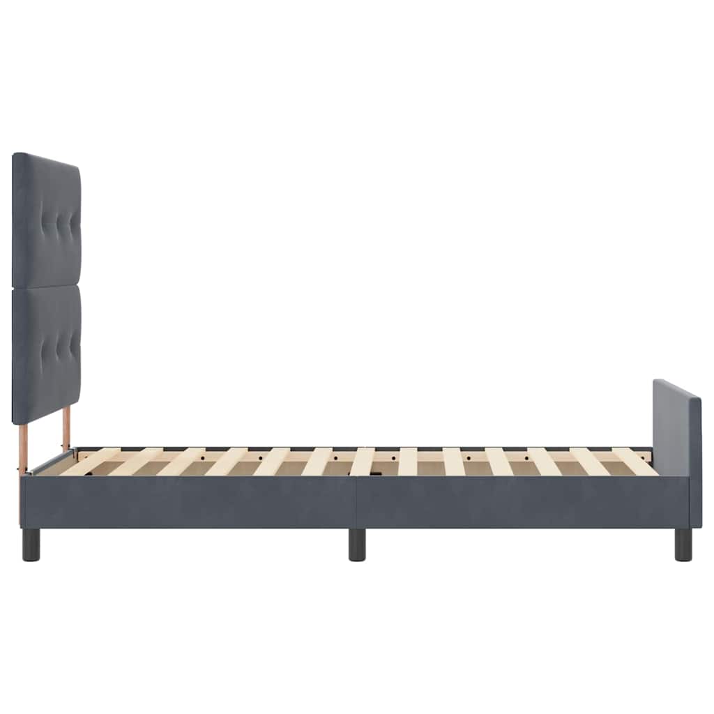 Κρεβάτι με ελατήρια Σκούρο γκρι 100 x 200 cm Βελούδο - Pakobazaar