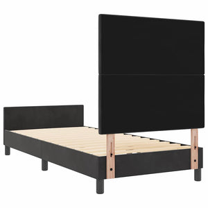 Κρεβάτι με ελατήρια με κεφαλάρι Μαύρο 100 x 200 cm Βελούδο