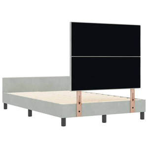Κρεβάτι με ελατήρια Ανοιχτό γκρι 120 x 190 cm Βελούδο - Pakobazaar