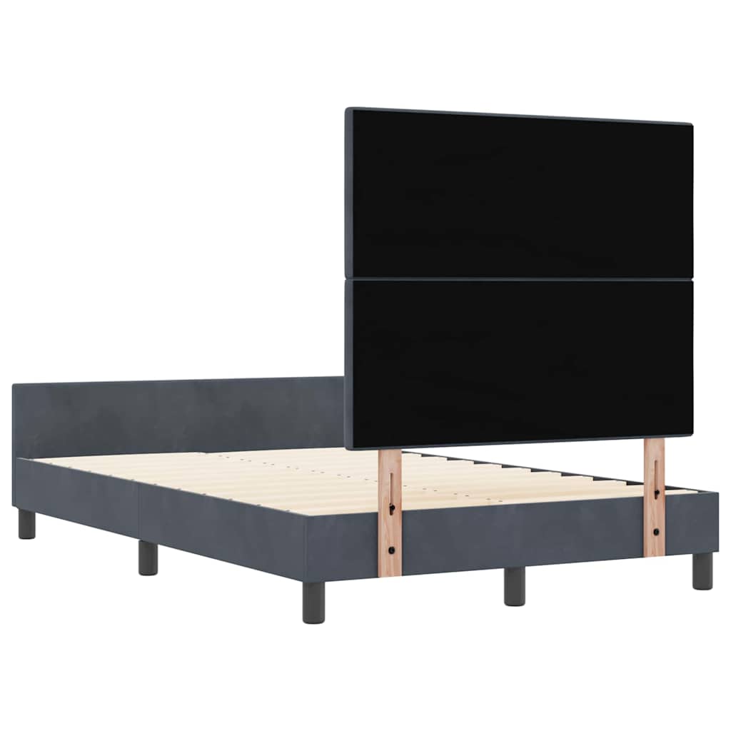 Κρεβάτι με ελατήρια Σκούρο γκρι 120 x 190 cm Βελούδο - Pakobazaar