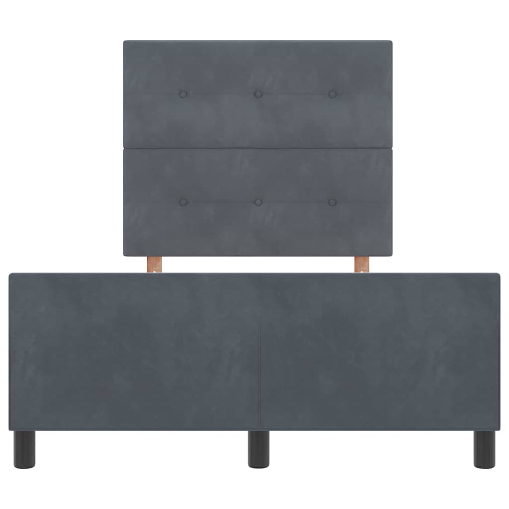 Κρεβάτι με ελατήρια Σκούρο γκρι 120 x 190 cm Βελούδο - Pakobazaar