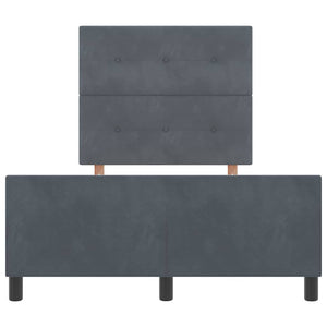 Κρεβάτι με ελατήρια Σκούρο γκρι 120 x 190 cm Βελούδο - Pakobazaar