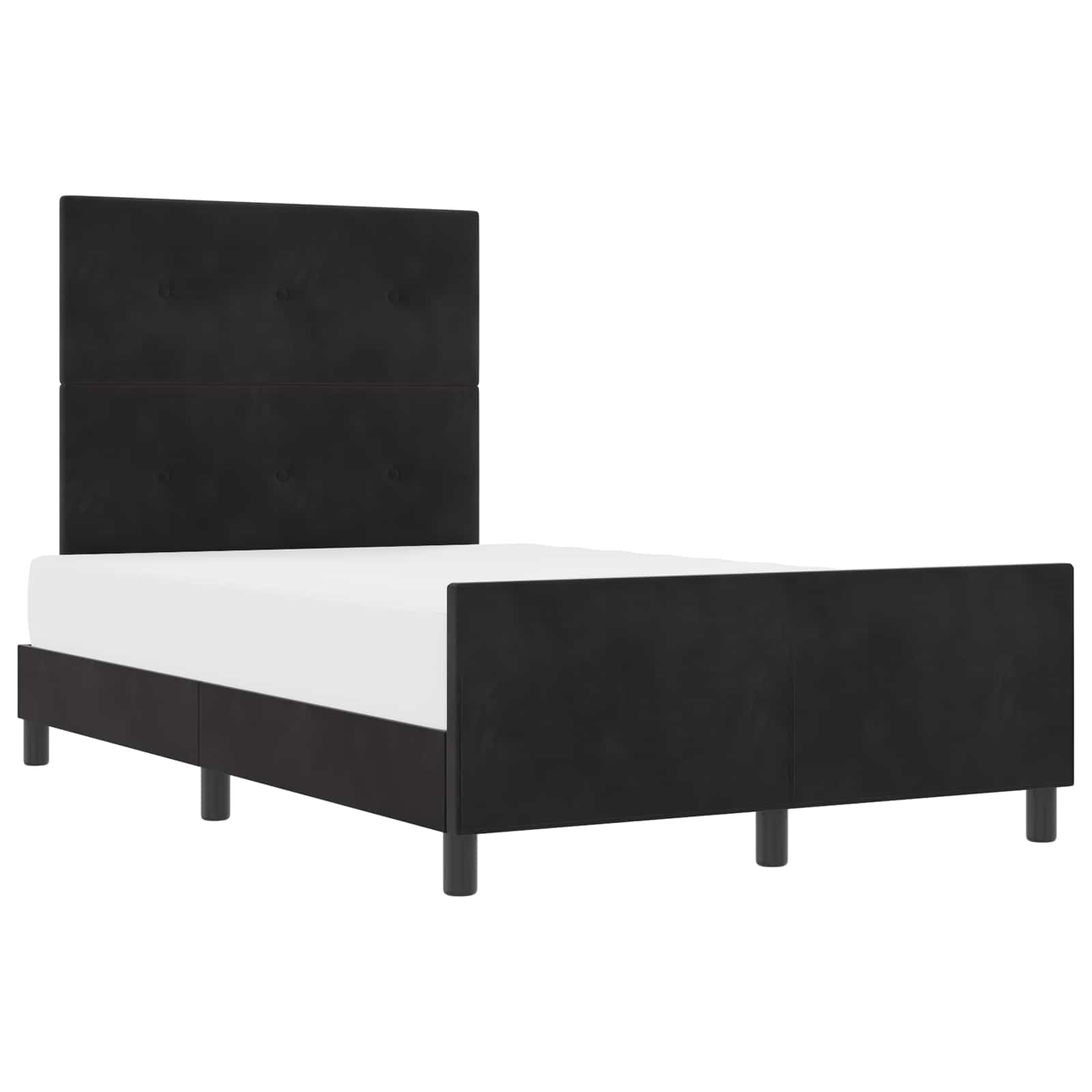 Κρεβάτι με ελατήρια με κεφαλάρι Μαύρο 120 x 190 cm Βελούδο