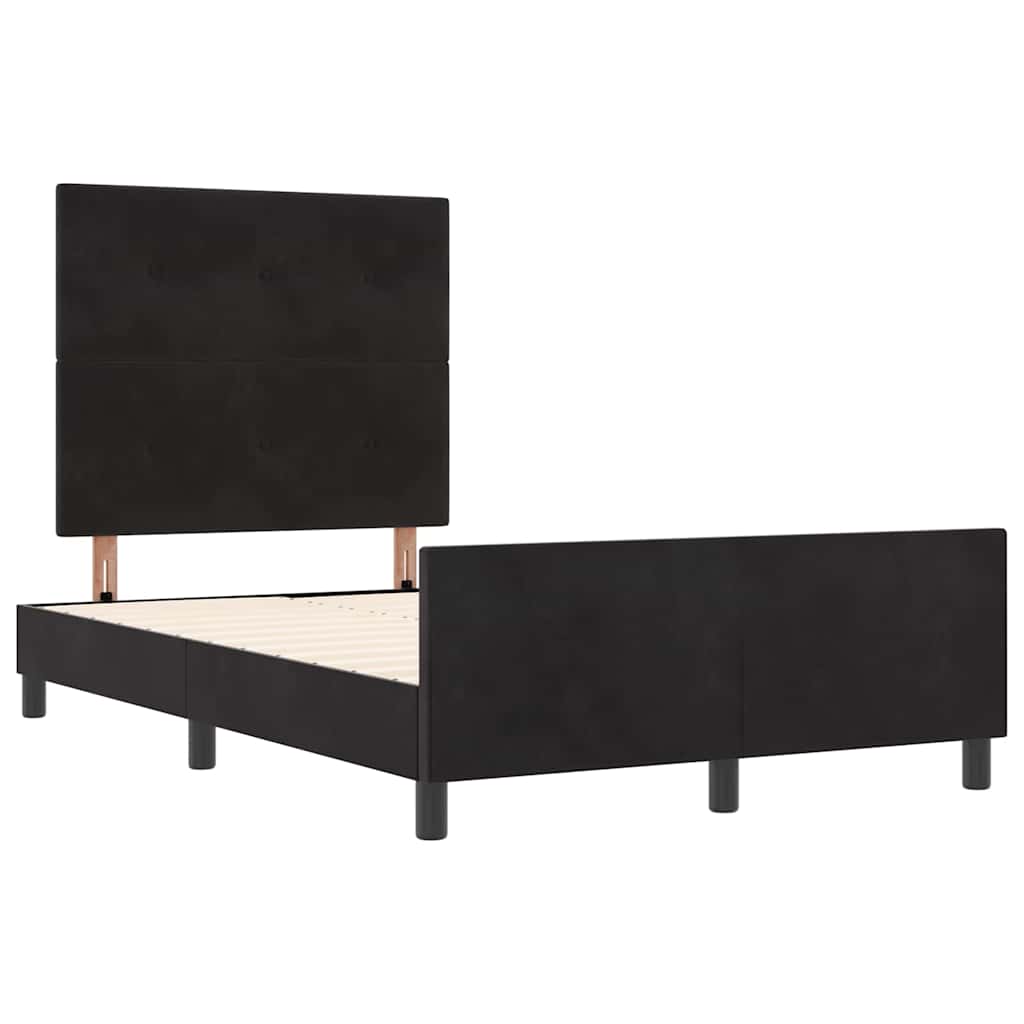 Κρεβάτι με ελατήρια με κεφαλάρι Μαύρο 120 x 190 cm Βελούδο