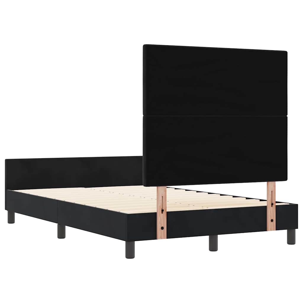 Κρεβάτι με ελατήρια με κεφαλάρι Μαύρο 120 x 190 cm Βελούδο