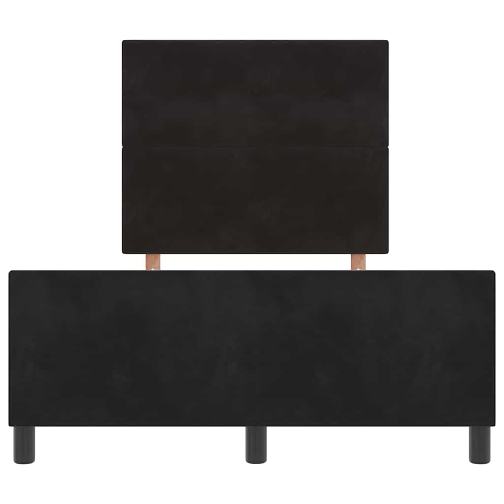 Κρεβάτι με ελατήρια με κεφαλάρι Μαύρο 120 x 190 cm Βελούδο