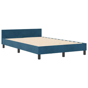 Κρεβάτι με ελατήρια Σκούρο Μπλε 120 x 190 cm Βελούδο - Pakobazaar