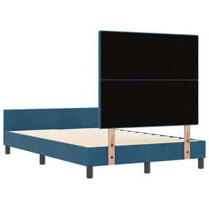 Κρεβάτι με ελατήρια Σκούρο Μπλε 120 x 190 cm Βελούδο - Pakobazaar