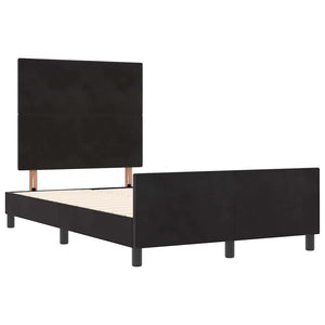 Κρεβάτι με ελατήρια με κεφαλάρι Μαύρο 120 x 200 cm Βελούδο