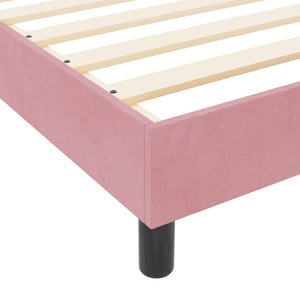 Κρεβάτι με ελατήρια με κεφαλάρι Ροζ 120 x 200 cm Βελούδο - Pakobazaar