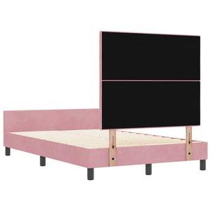 Κρεβάτι με ελατήρια με κεφαλάρι Ροζ 120 x 200 cm Βελούδο - Pakobazaar
