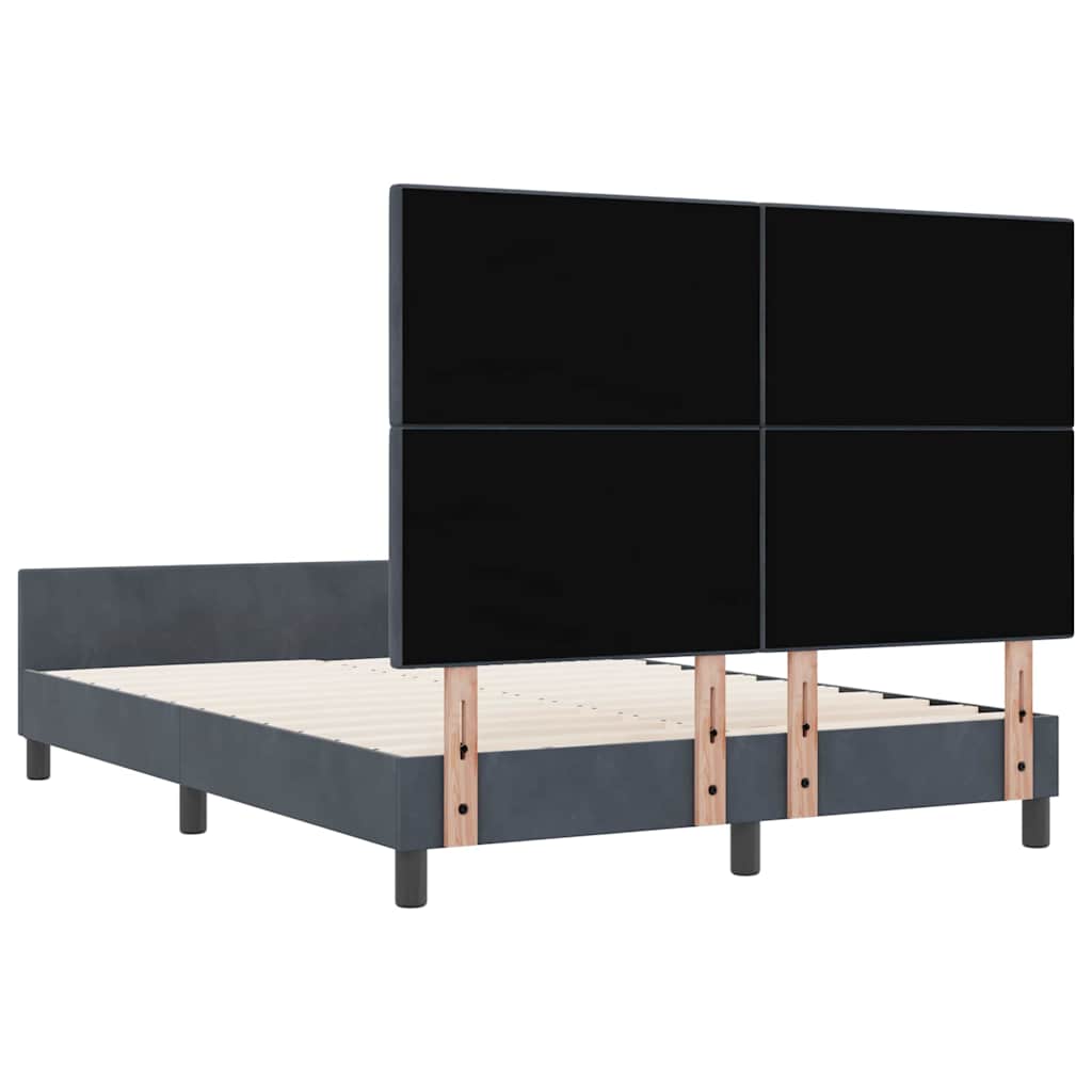 Κρεβάτι με ελατήρια Σκούρο γκρι 140 x 190 cm Βελούδο