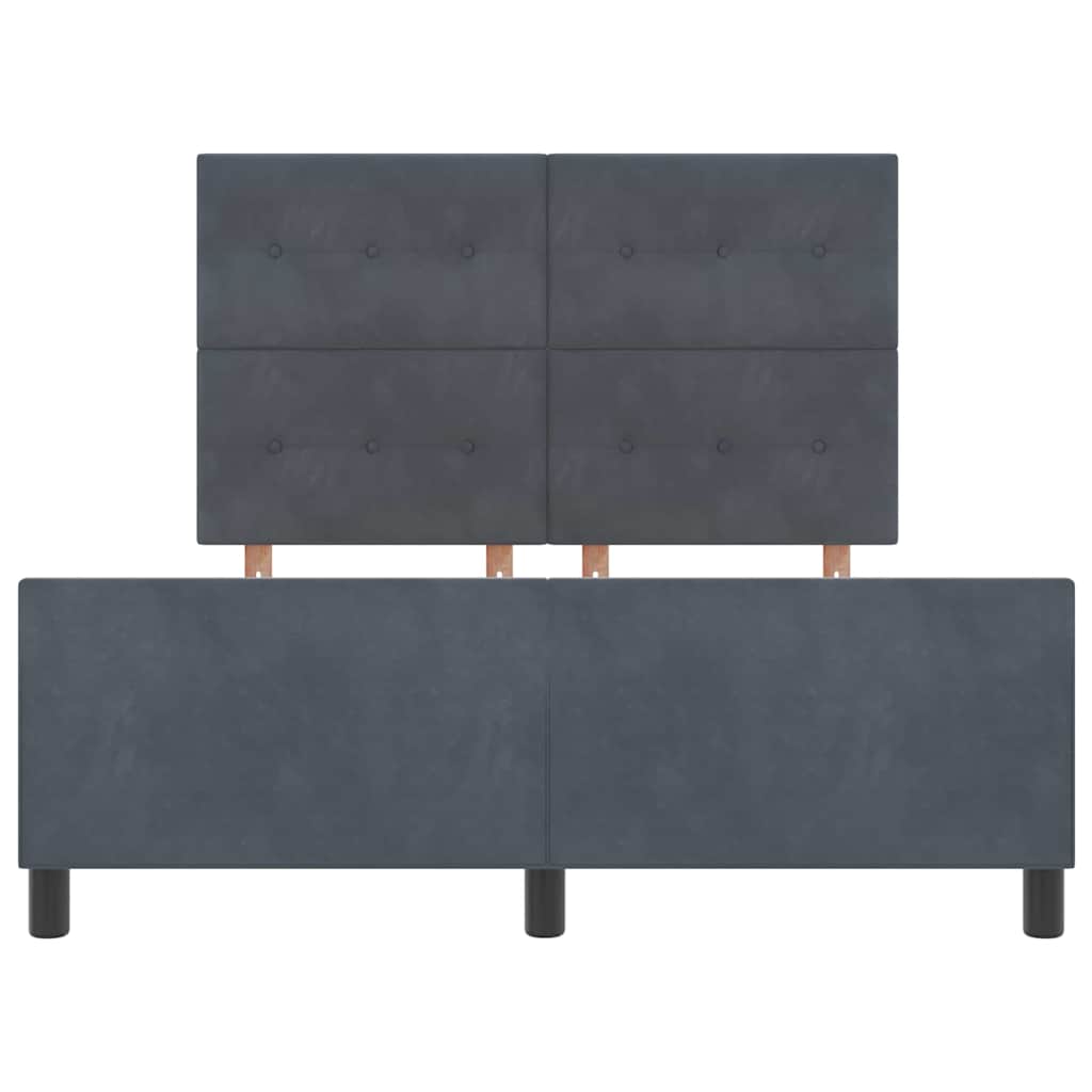Κρεβάτι με ελατήρια Σκούρο γκρι 140 x 190 cm Βελούδο