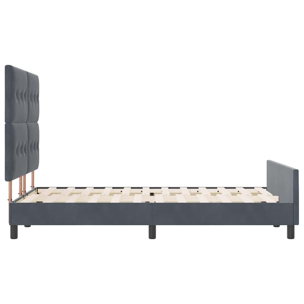 Κρεβάτι με ελατήρια Σκούρο γκρι 140 x 190 cm Βελούδο